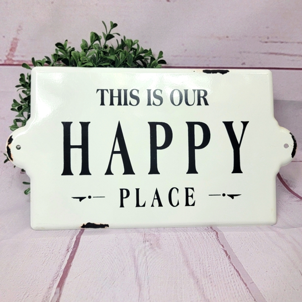 White Enamelware Farmhouse Sign